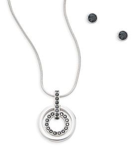 NIB Swarovski circle pendant necklace & earrings